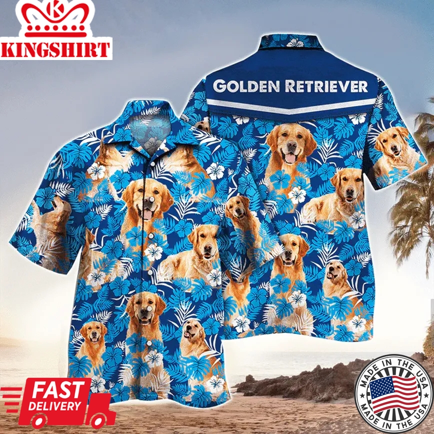 Retriever Dog Shirt, Retriever Dog Trendy Hawaiian Shirt For Dog Lovers