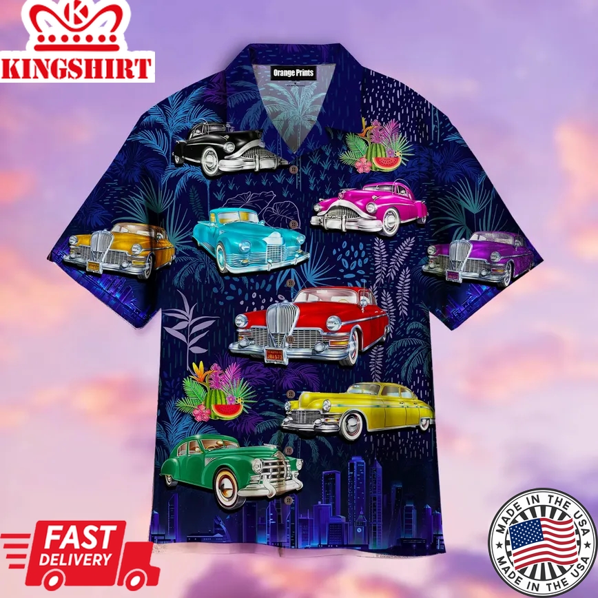 Retro Car Trendy Hawaiian Shirt For