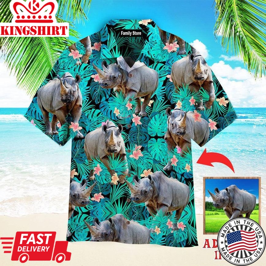 Rhinoceros Tropical Custom Hawaiian Shirt