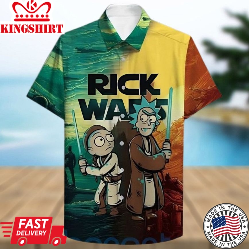 Rick And Morty 25 Rick Wars Star Wars Funny Hawaiian Shirt