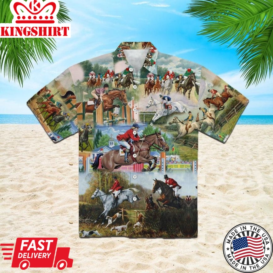 Riding Horse Trendy Hawaiian Shirt