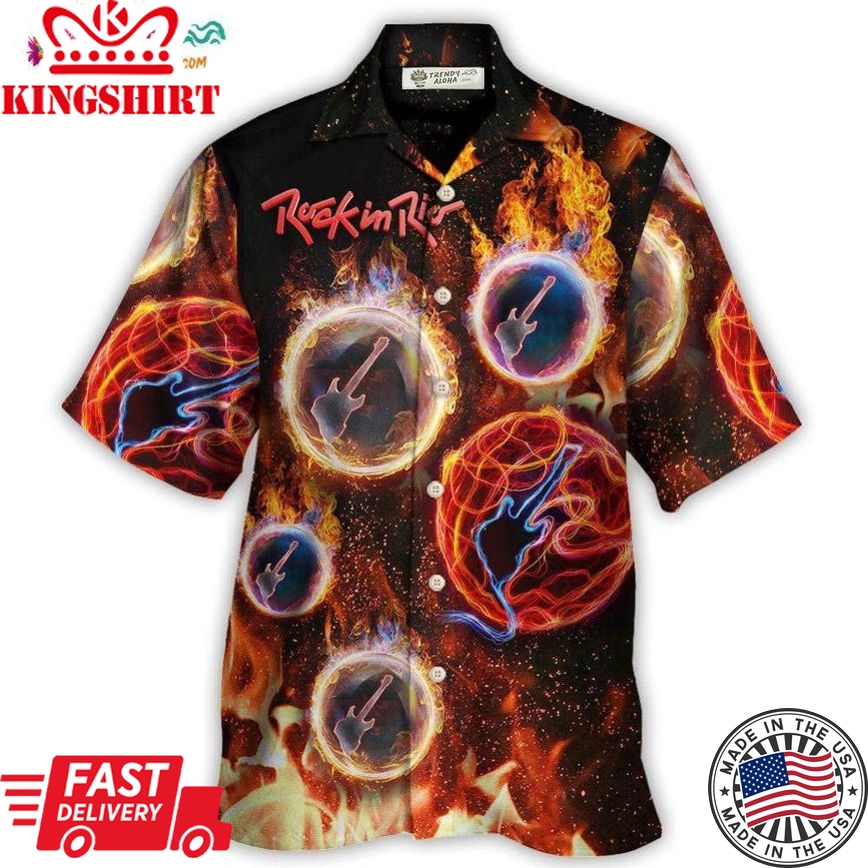 Rock In Rio With Fire Music Lover Amazing Style Hawaiian Shirt