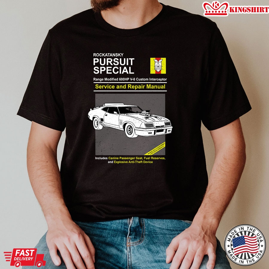 Rockatansky Pursuit Special V8 Interceptors Service And Repair Manual T-Shirt