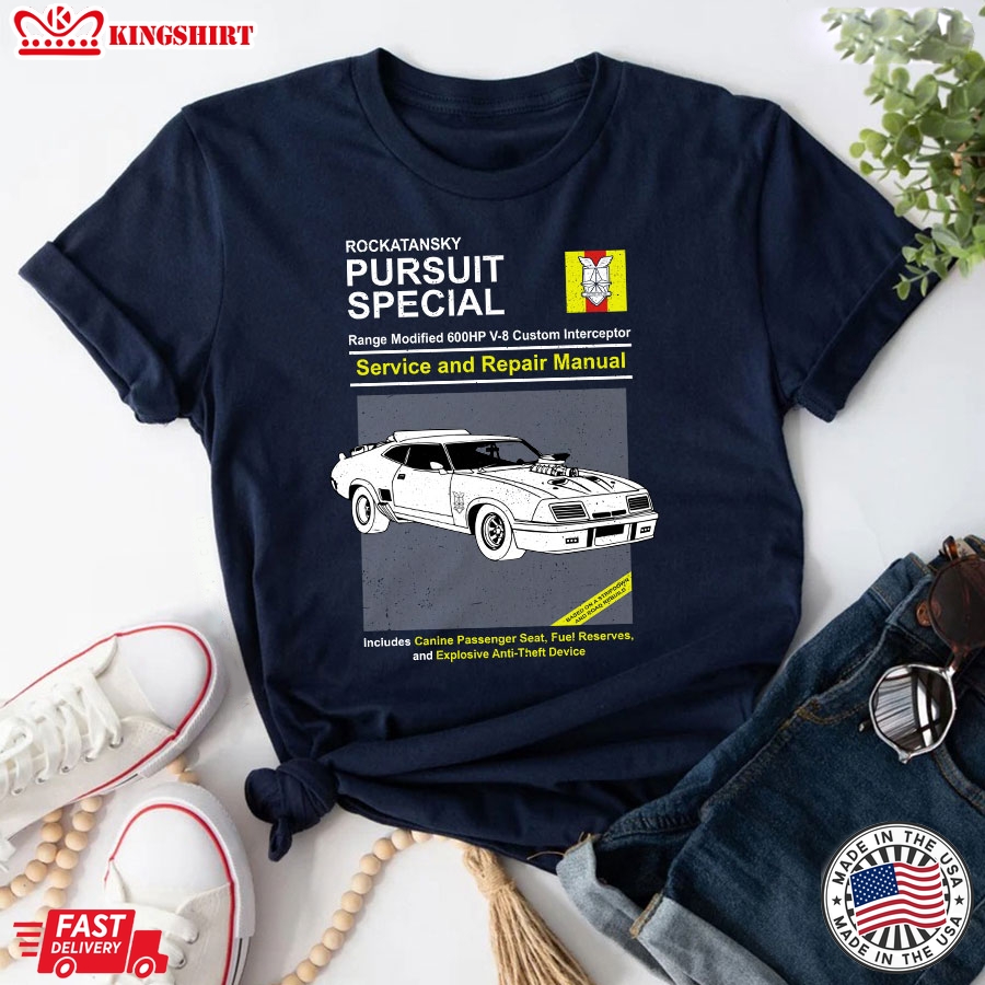 Rockatansky Pursuit Special V8 Interceptors Service And Repair Manual T-Shirt