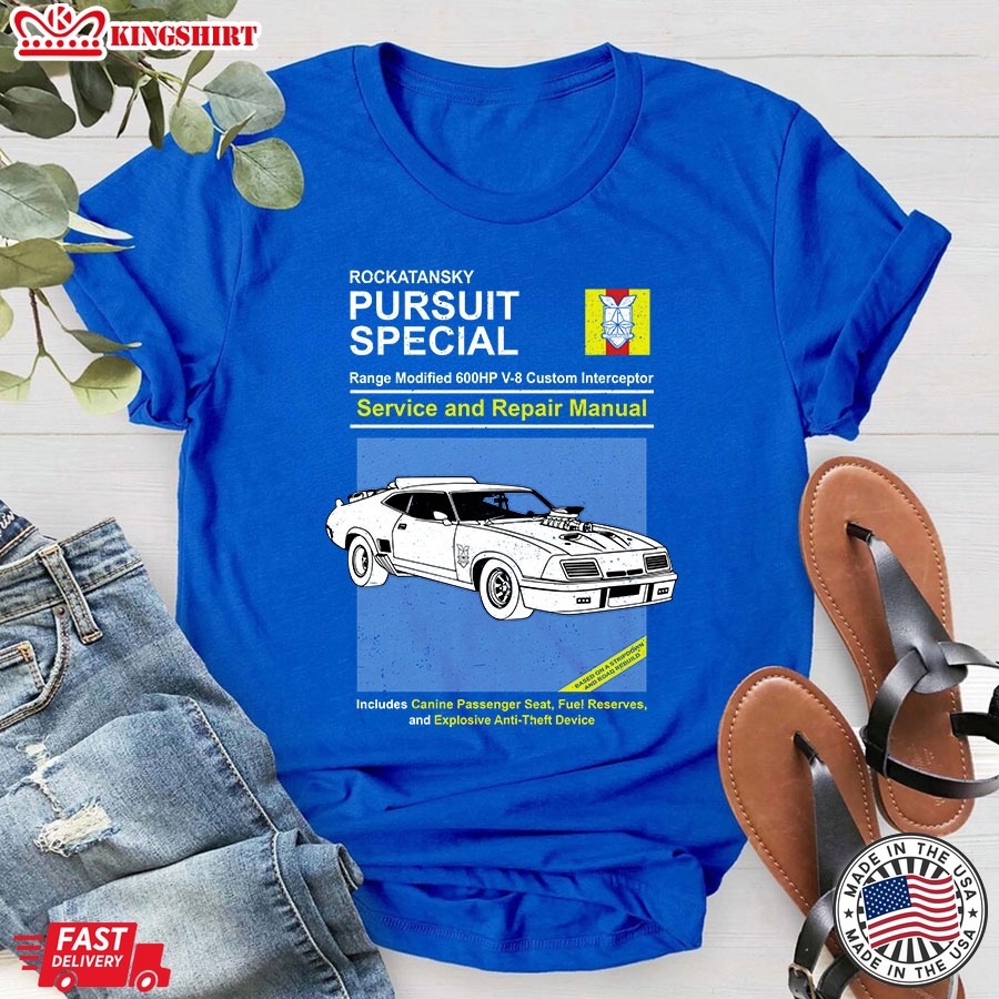 Rockatansky Pursuit Special V8 Interceptors Service And Repair Manual T-Shirt