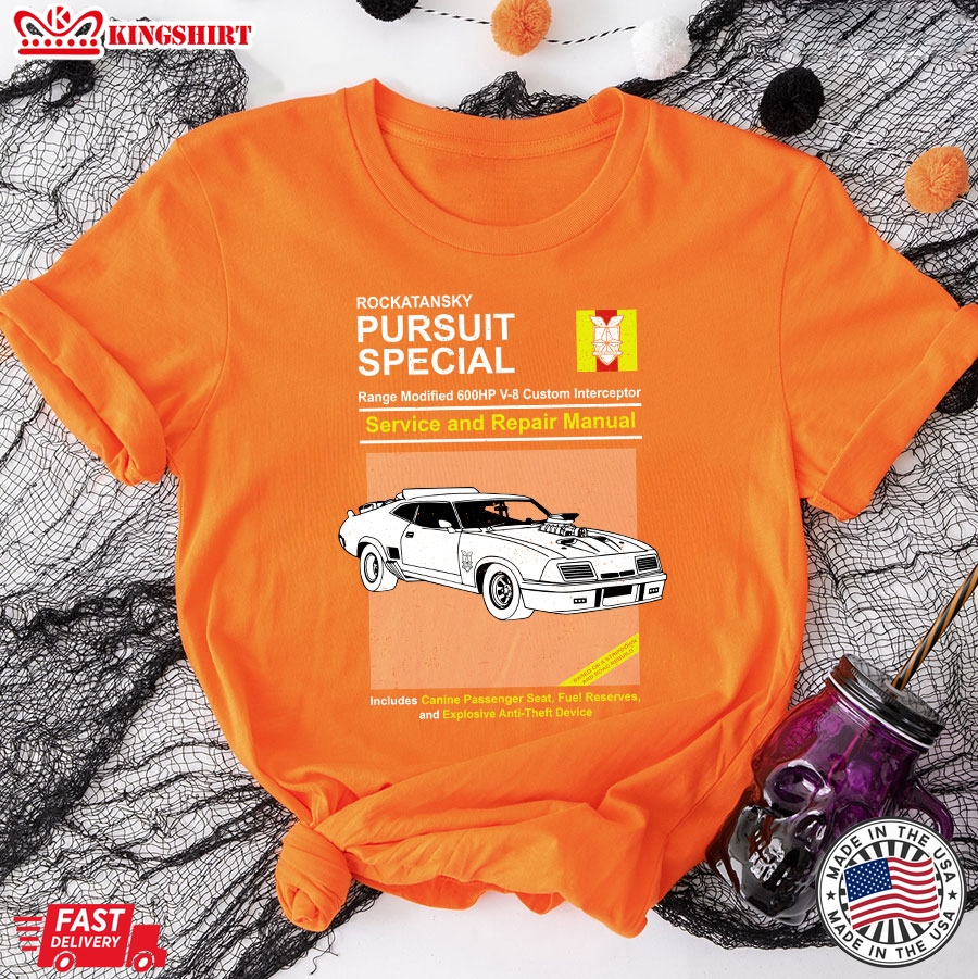 Rockatansky Pursuit Special V8 Interceptors Service And Repair Manual T-Shirt