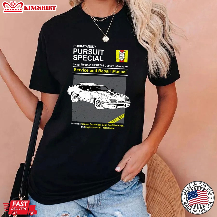 Rockatansky Pursuit Special V8 Interceptors Service And Repair Manual T-Shirt