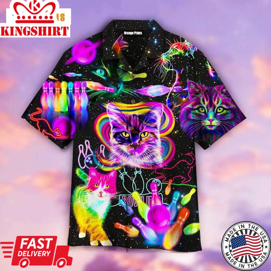 Rolling With My Homies Cats Bowling So Cool, Cat Trendy Hawaiian Shirt Perfect Gifts For Your Loved Ones