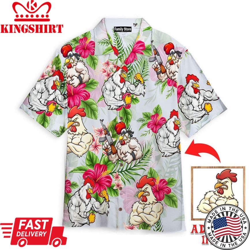 Rooster Fighter Custom Hawaiian Shirt