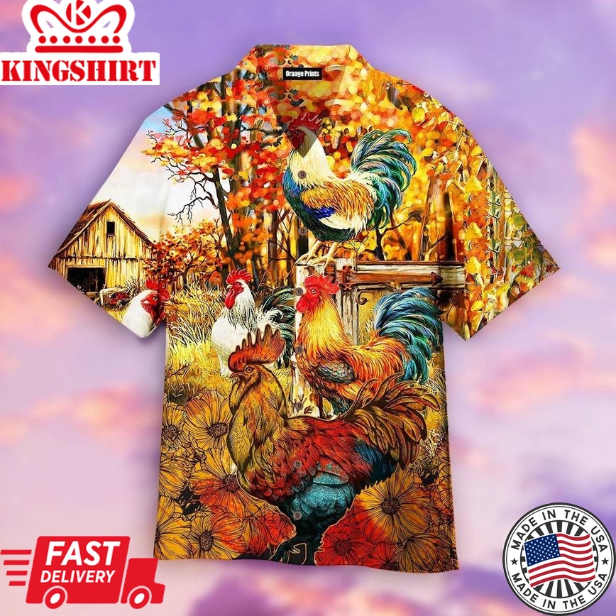 Rooster Trendy Hawaiian Shirt For