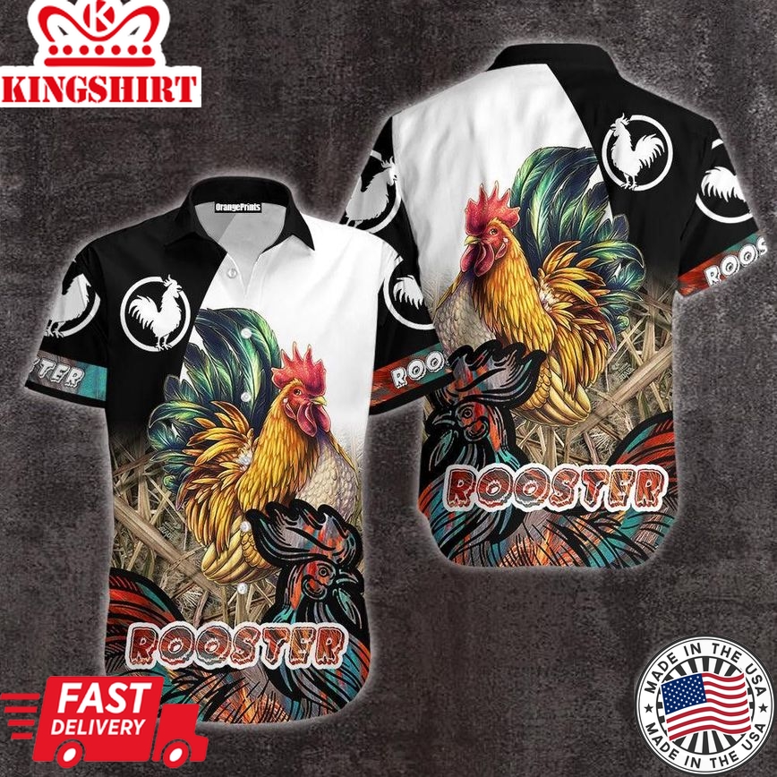 Rooster Trendy Hawaiian Shirt For