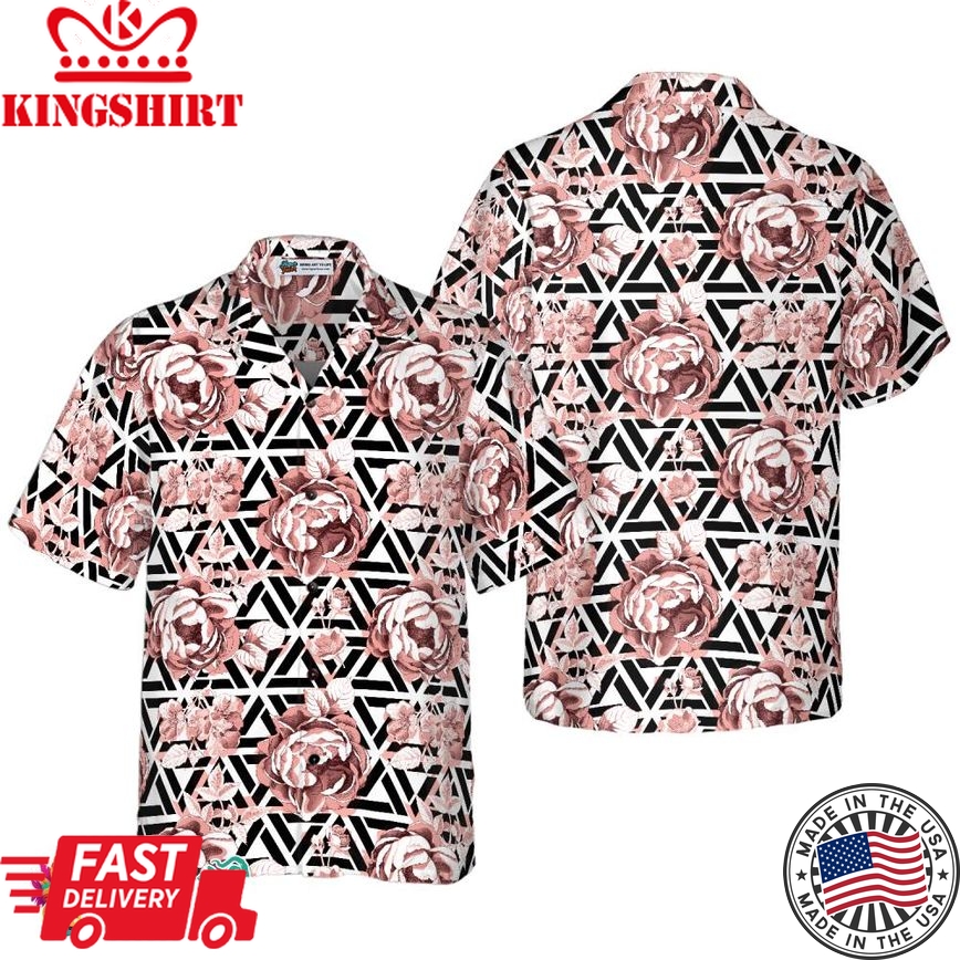 Rose Gold Flowers Hawaiian Shirt