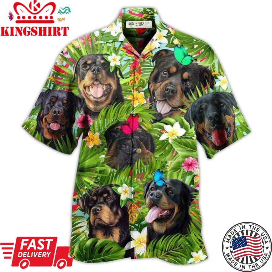 Rottweiler Dog Happy Summer Hawaiian Shirt