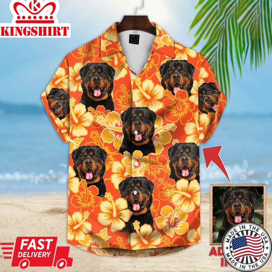 Rottweiler Flower Trendy Hawaiian Shirt, Summer Rottweiler Trendy Hawaiian Shirt Men, Women, Gift For Dog Lovers