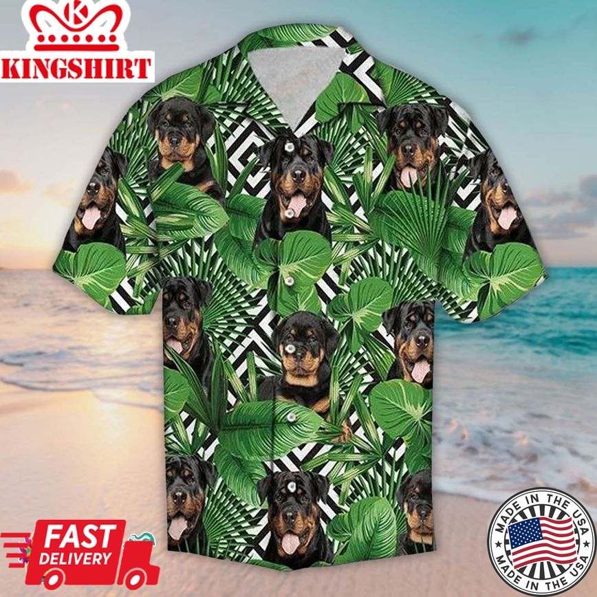 Rottweiler Hawaiian Shirt Dog Exotic Tropical, Aloha Hawaiian Shirts