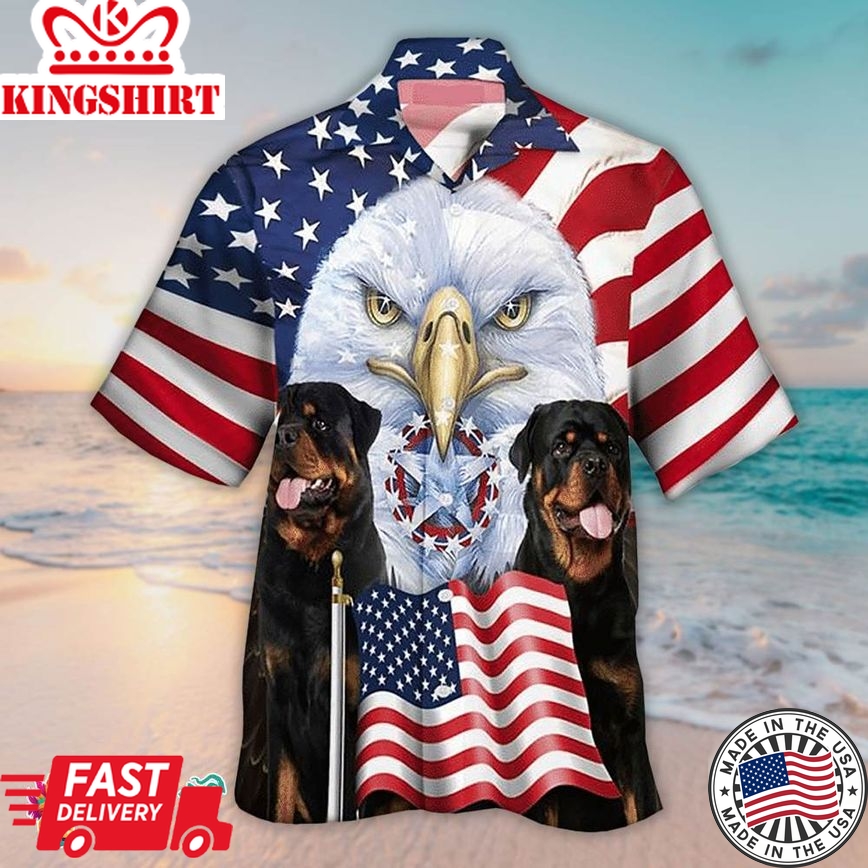 Rottweiler Hawaiian Shirt Rottweiler Us Flag, Aloha Hawaiian Shirts