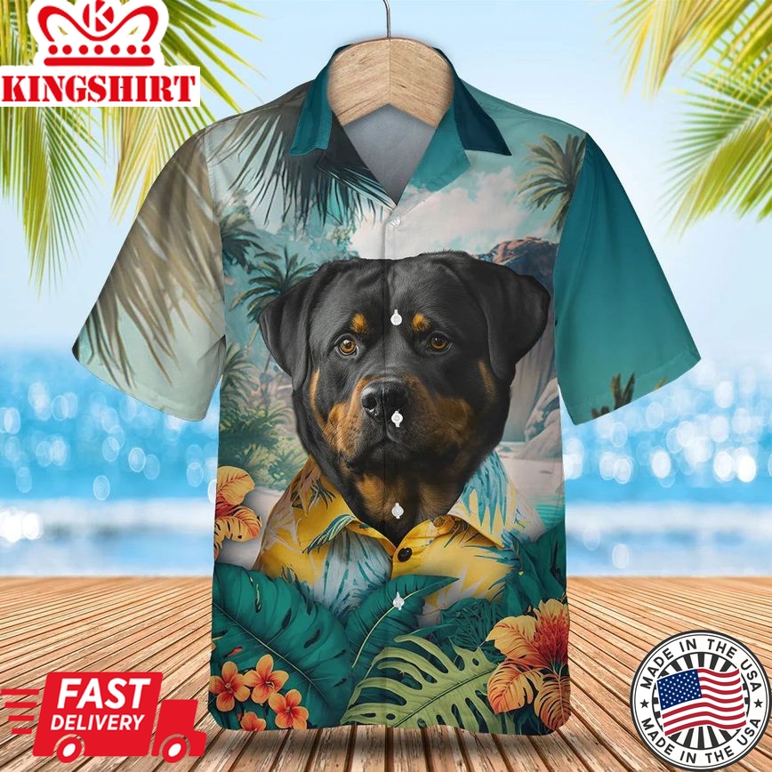 Rottweiler Tropic Escape - Explore Hawaii in Style with this Exquisite Shirt