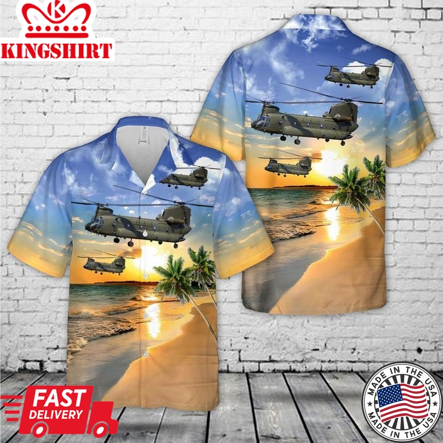 Royal Air Force Chinook Hc2 Trendy Hawaiian Shirt