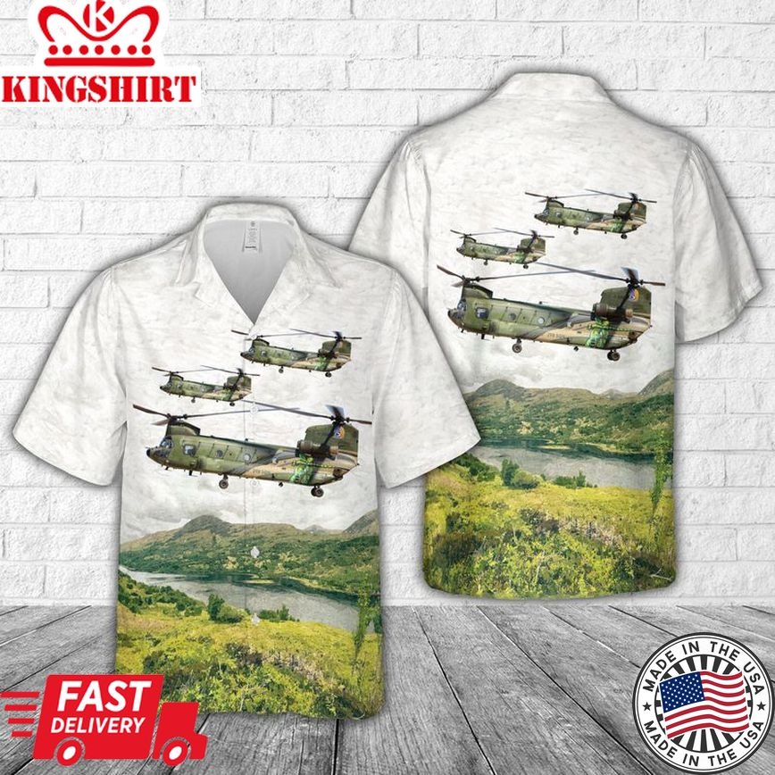 Royal Netherlands Air Force 298 Squadron Celebrates 75Th Anniversary Ch-47 Chinook Trendy Hawaiian Shirt