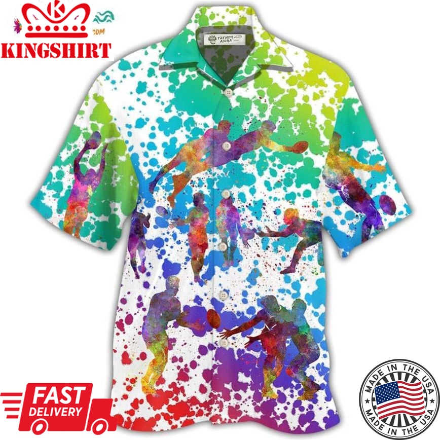 Rugby Colorful Painting Hawaiian Shirt