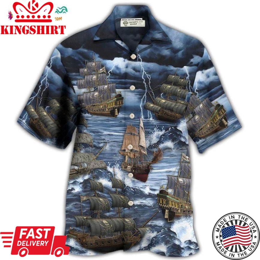 Sailing And Storm Thunder Hawaiian Shirt