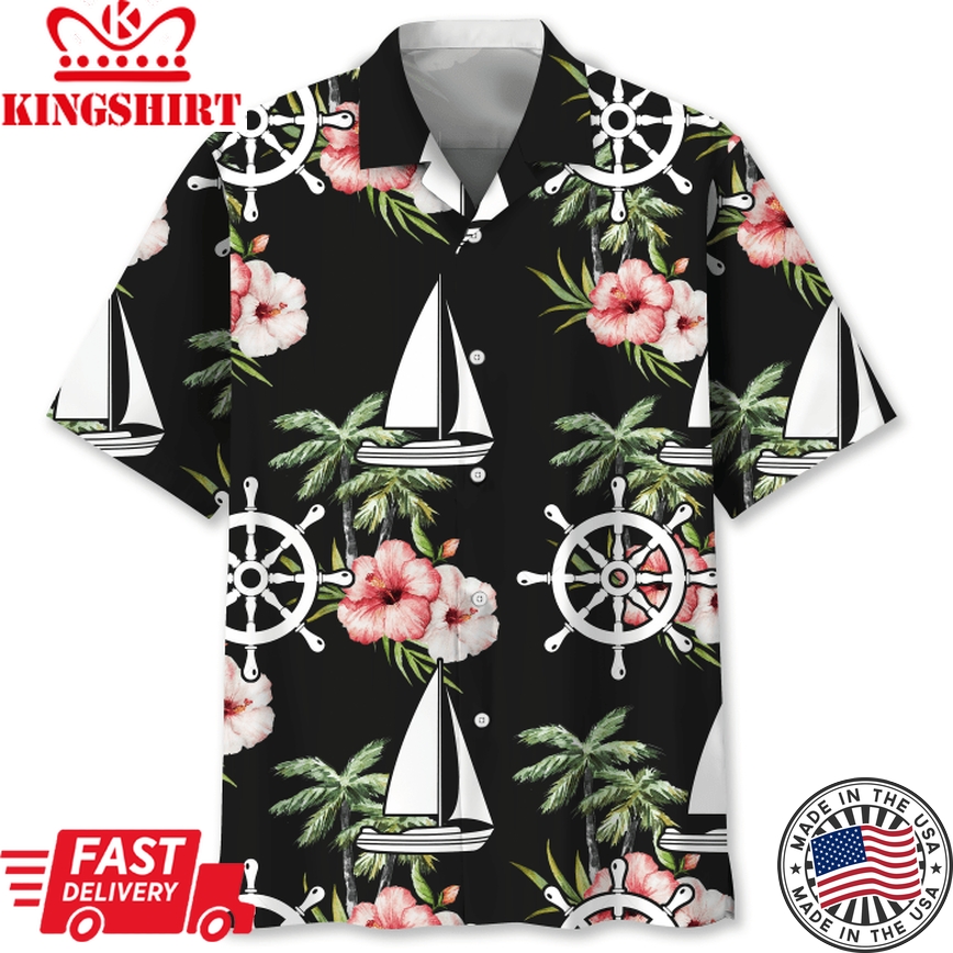 Sailing Nature Flower Trendy Hawaiian Shirt