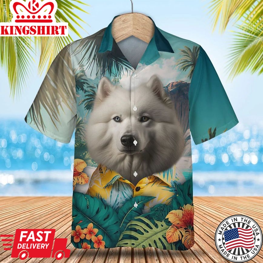 Samoyed Tropical Getaway - Embrace the Aloha Vibes with this 3D Trendy Hawaiian Shirt