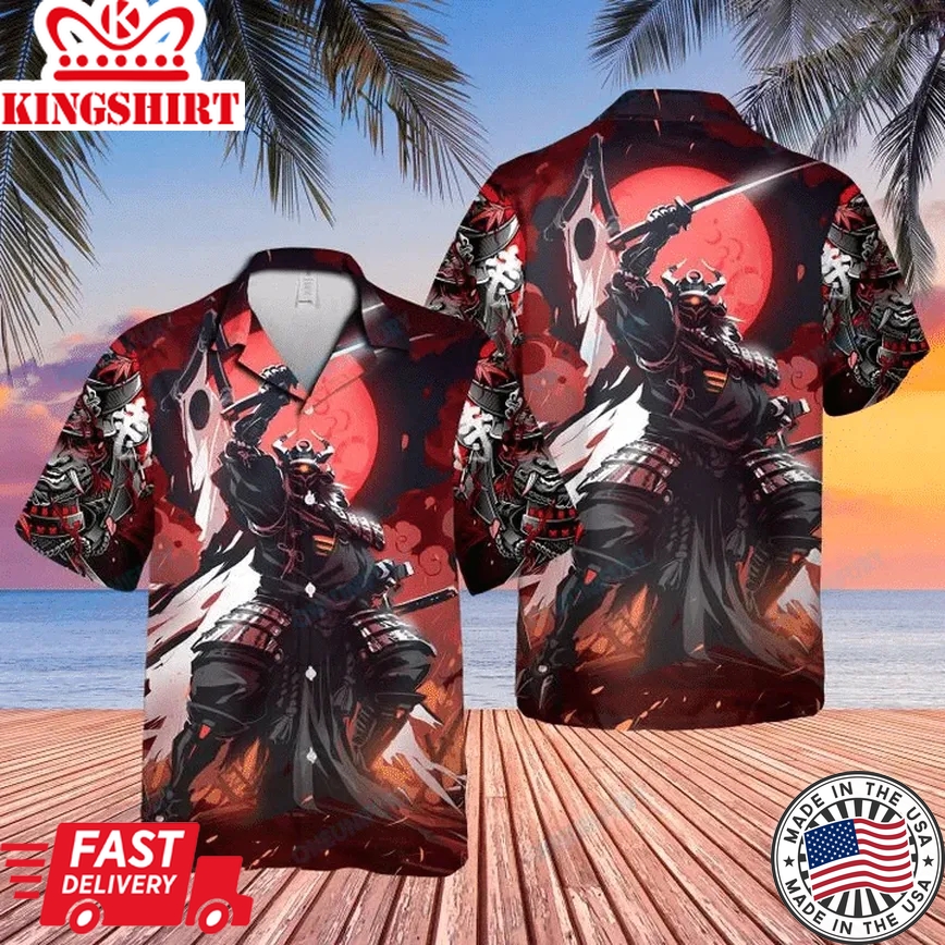 Samurai Demon Warrior Trendy Hawaiian Shirt