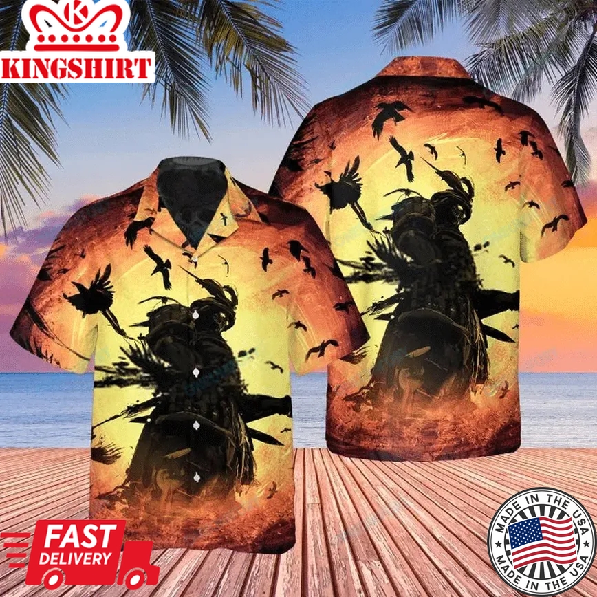 Samurai Ghost Warrior Halloween Trendy Hawaiian Shirt