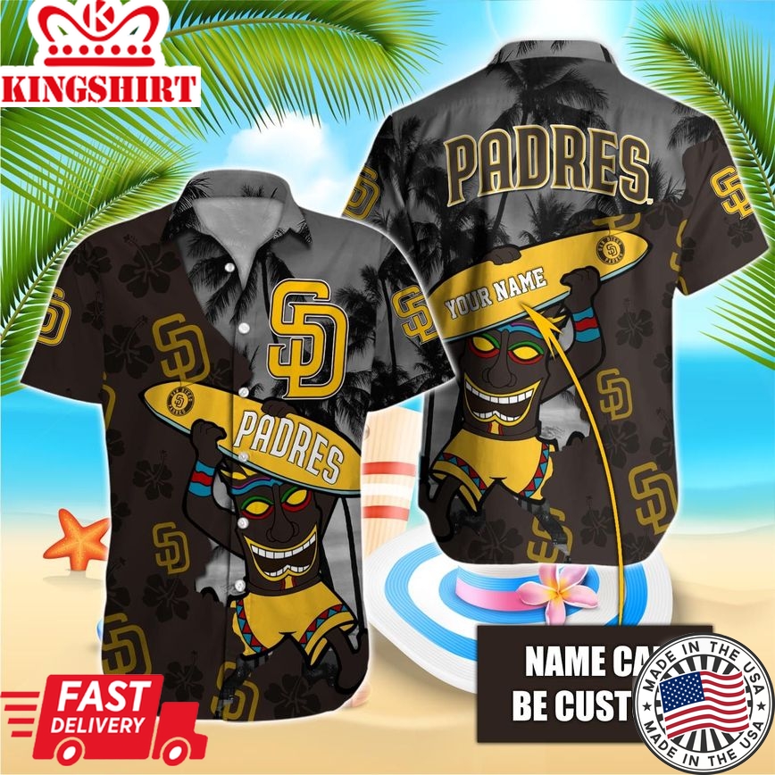 San Diego Padres Custom Name Printed Beach Shirt