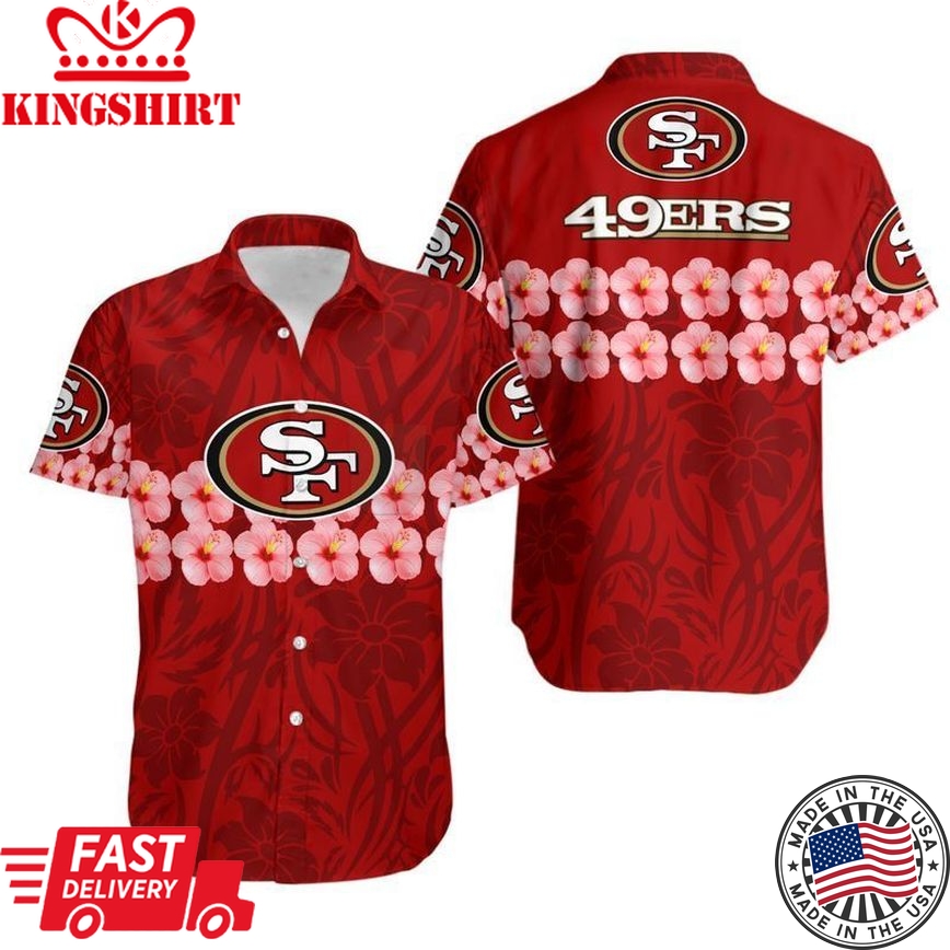 San Francisco 49Ers Flower And Logo Hawaii Shirt And Shorts Summer Collection Trending Hawaiian Shirts