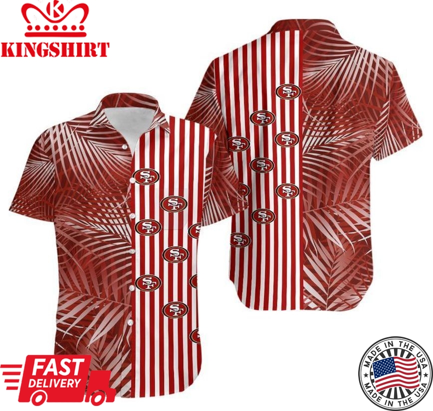 San Francisco 49Ers Palm Leaves And Stripes NFL Gift For Fan Hawaii Shirt