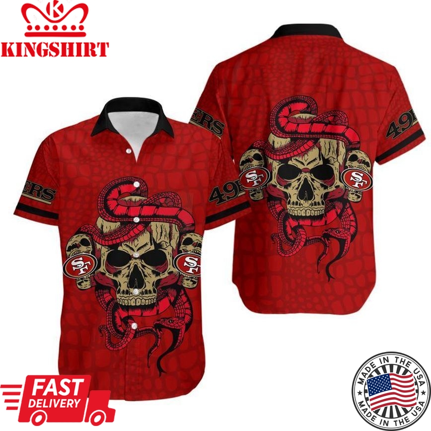 San Francisco 49Ers Snake And Skull Hawaii Shirt And Shorts Summer Collection Trending Hawaiian Shirts