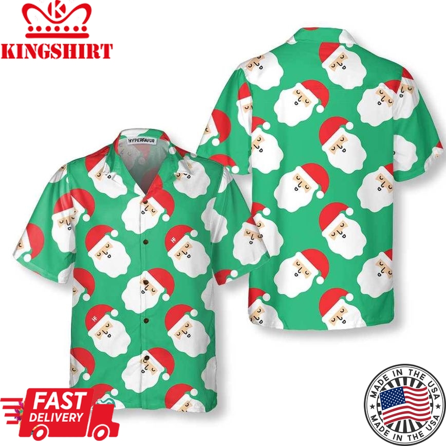 Santa Claus Bright Seamless Pattern Hawaiian Shirt, Funny Santa Claus Shirt, Gift For Christmas