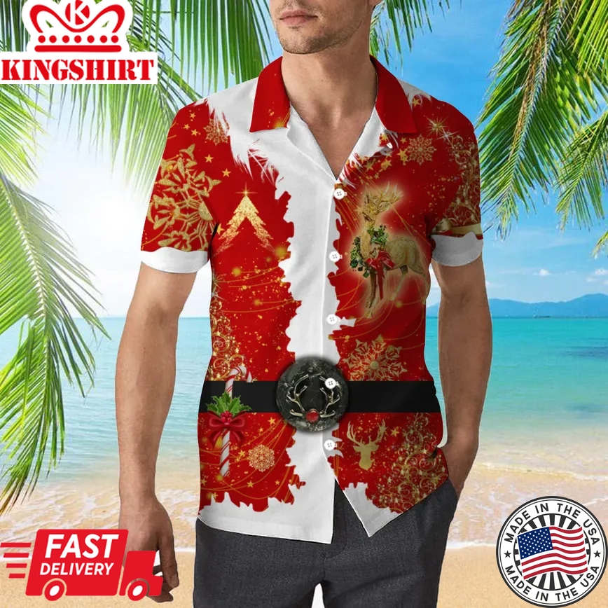 Santa Claus Costume Christmas Trendy Hawaiian Shirt Hw9792N