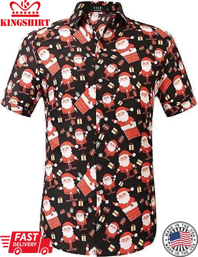 Santa Claus Holiday Party Christmas Trendy Hawaiian Shirt