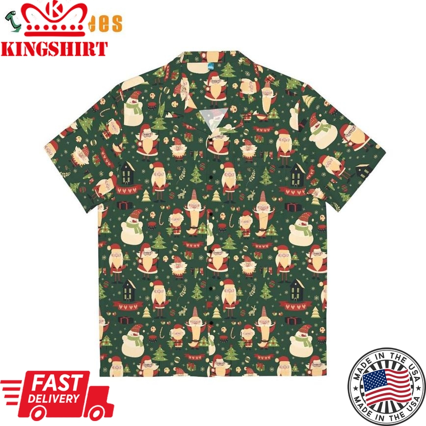 Santa Funny Christmas Button Up Shirt, Santa Trendy Hawaiian Shirt Perfect Gifts For Your Loved Ones