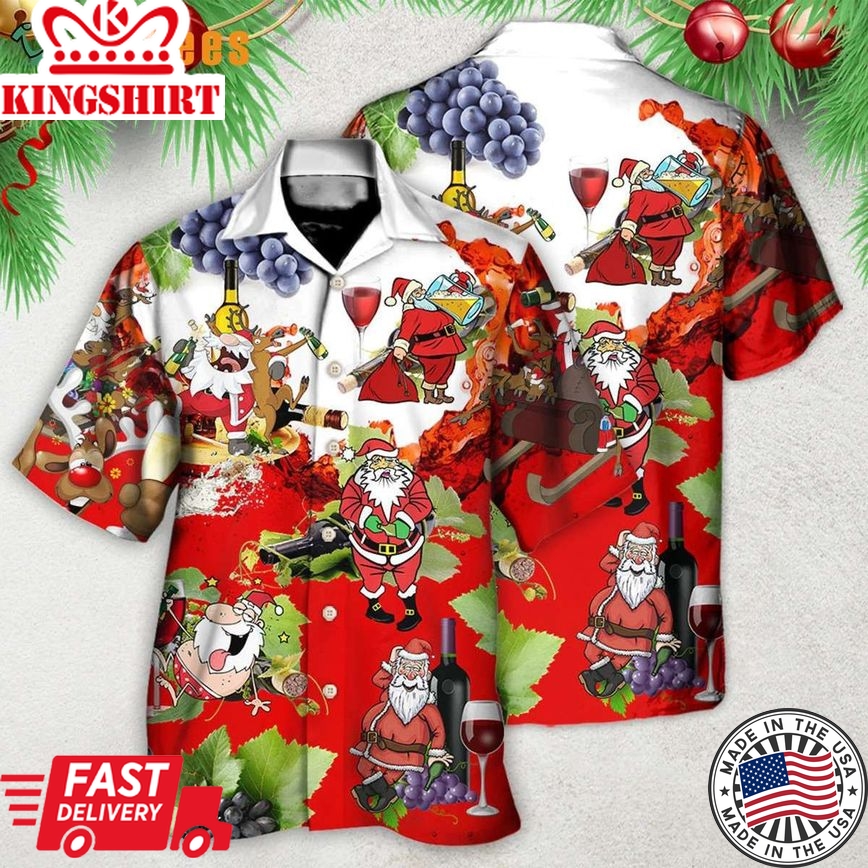 Santa Get Drunk At Christmas Party, Santa Trendy Hawaiian Shirt Perfect Gifts For Your Loved Ones