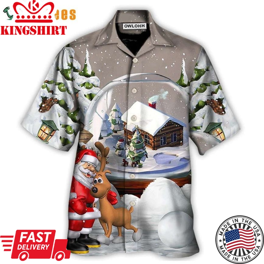 Santa Giving Christmas For Everyone, Santa Trendy Hawaiian Shirt Perfect Gifts For Your Loved Ones