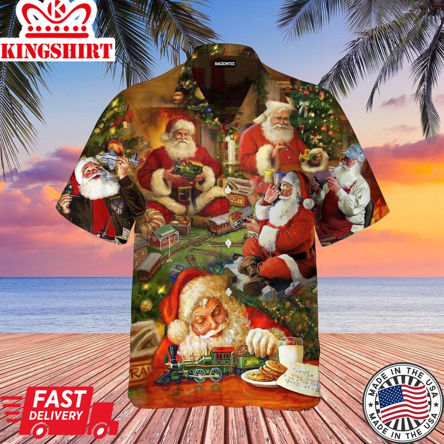 Santa's Toy Workshop Trendy Hawaiian Shirt For