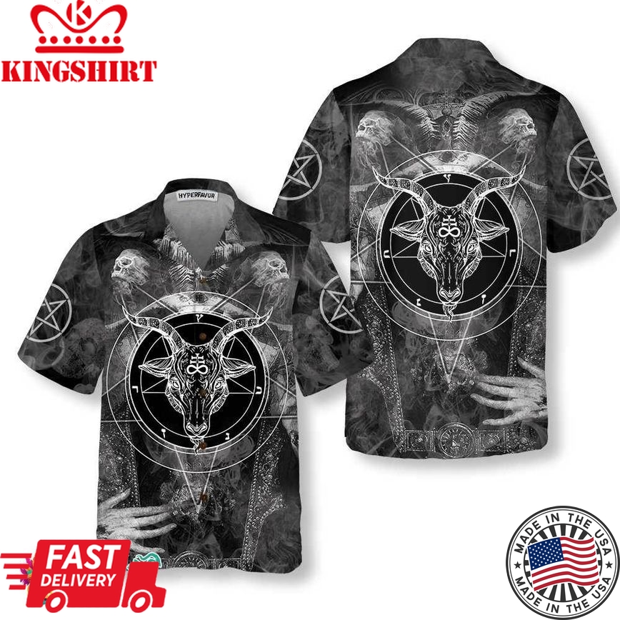 Satanic Skull Hawaiian Shirt, Satan Gothic Skull Shirt For Men And Women