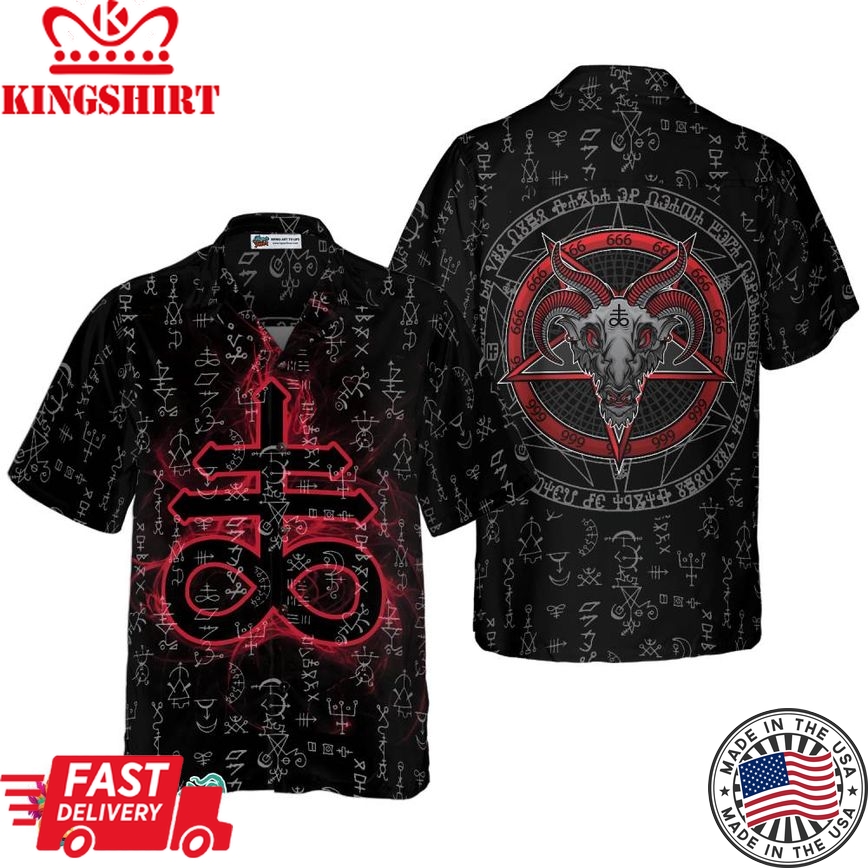 Satanism Magic Circle 666 Sign Hawaiian Shirt