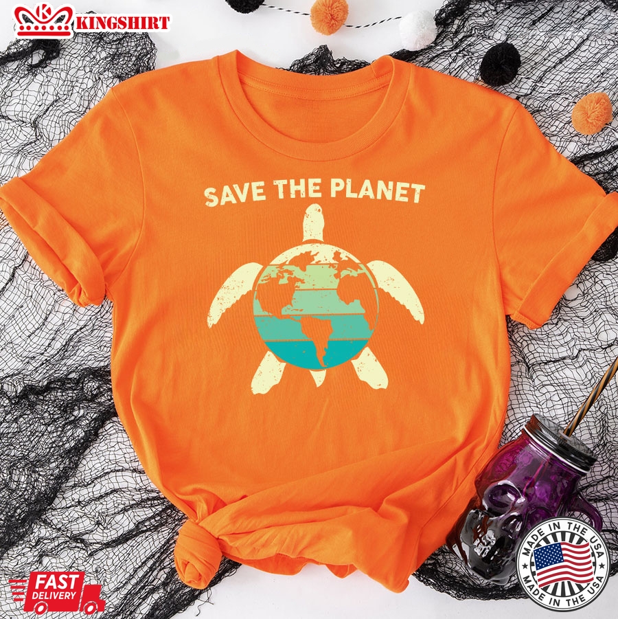 Save The Planet Turtle Vintage Earth Day T-Shirt