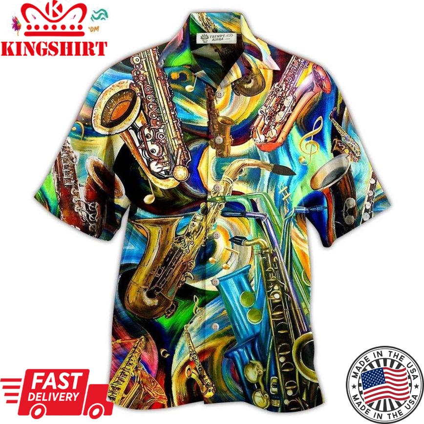 Saxophone Music Saxophone Is My Second Language Hawaiian Shirt