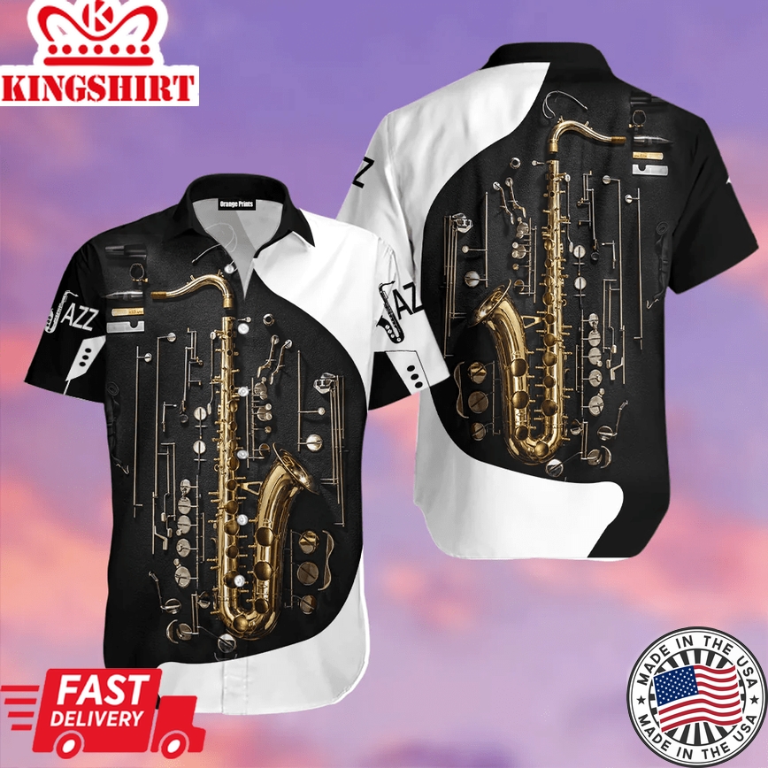 Saxophone Music Trendy Hawaiian Shirt For