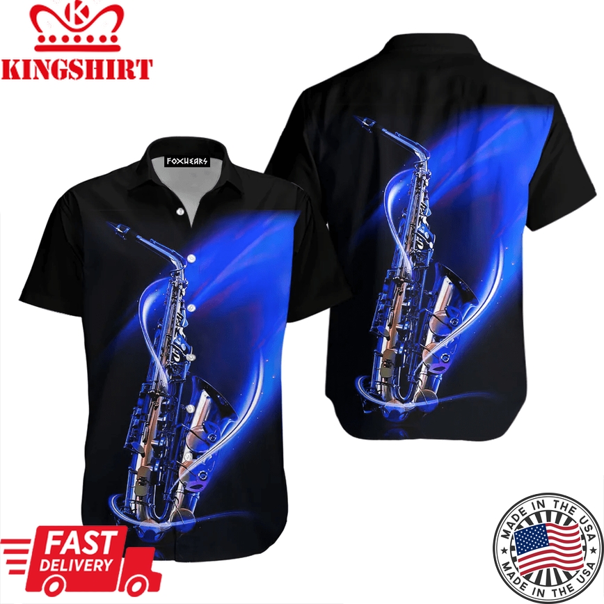 Saxophone Trendy Hawaiian Shirt For Aloha Shirt