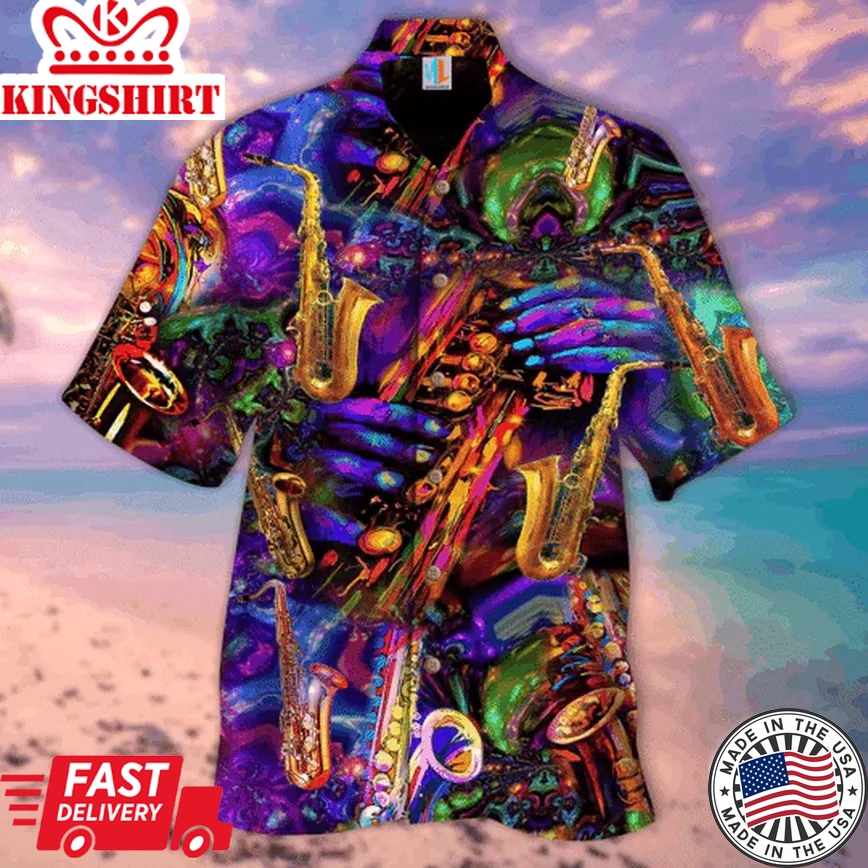 Saxophonist Trendy Hawaiian Shirt