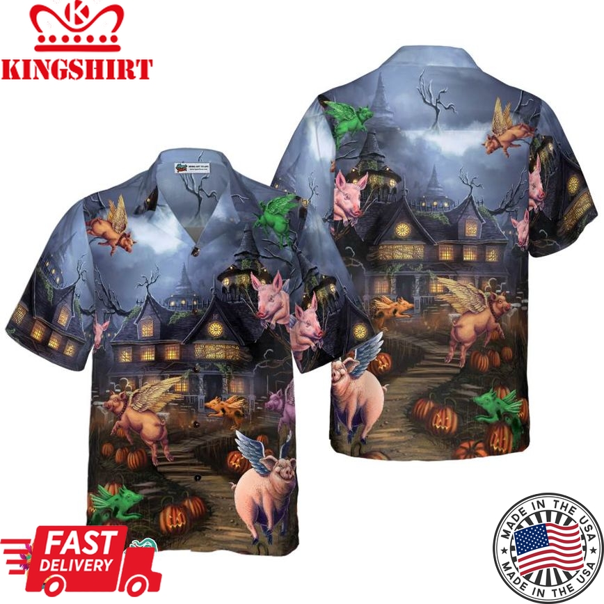 Scary Pigs Can Fly Hawaiian Shirt