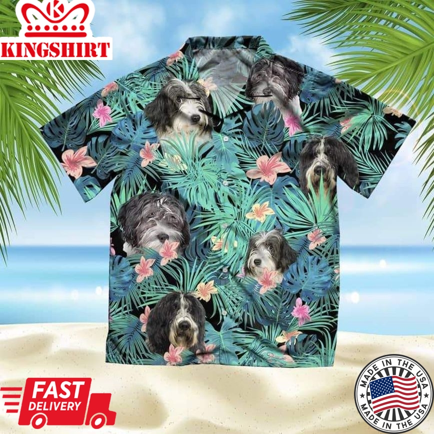 Schapendoes Trendy Hawaiian Shirt, Dog Summer Leaves Trendy Hawaiian Shirt, Unisex Print Aloha Short Sleeve Casual Shirt Summer Gifts