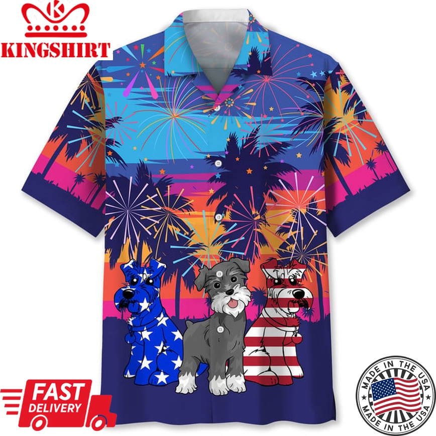 Schnauzer Firework Usa Hawaii Shirt